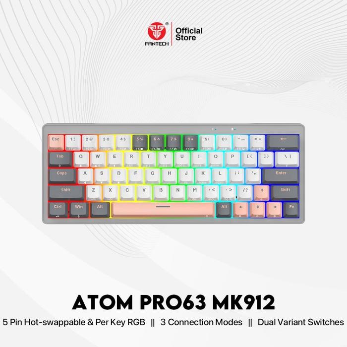 Gambar Fantech ATOM PRO SERIES Wireless Keyboard Mechanical Gaming Hotswap 5 Pin ATOM PRO 63 83 96 - PRO63 SATURN, blue switch dari authen-store undefined Tokopedia