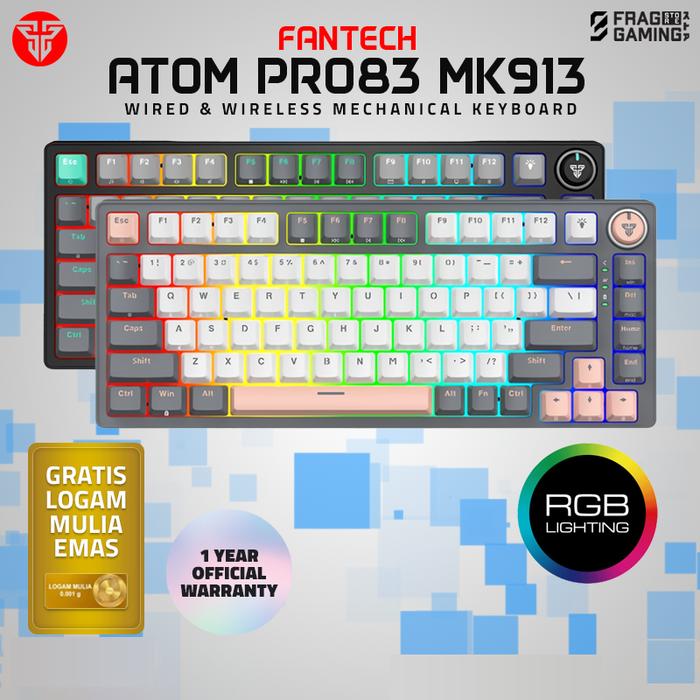 Gambar Fantech ATOM PRO 83 PRO83 SERIES Wireless Keyboard Mechanical Gaming - PRO83 MERCURY, RED SW dari FRAG GAMING STORE undefined Tokopedia