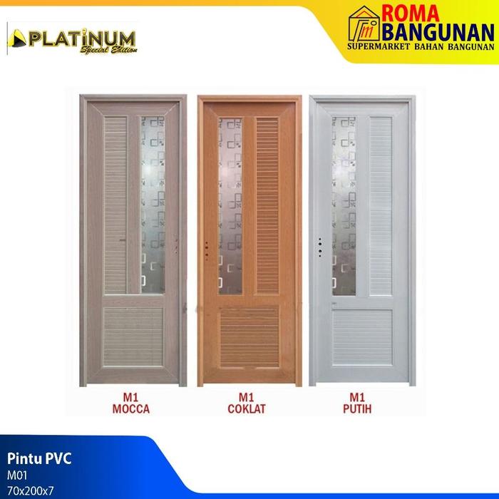Gambar Platinum Pintu Kamar Mandi / Pintu Toilet PVC aluminium minimalis 70X200 - MO1 COKELAT, Kanan dari TOKO VICTOR MART undefined Tokopedia