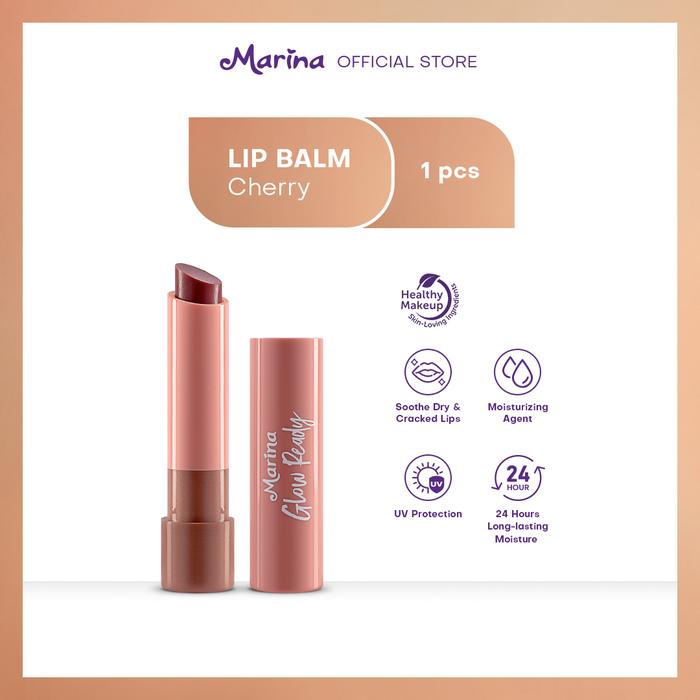 Gambar Marina Glow Ready Intense Moisturizing Lip Balm 2,9g [1pcs] - Cherry dari TempoStore undefined Tokopedia