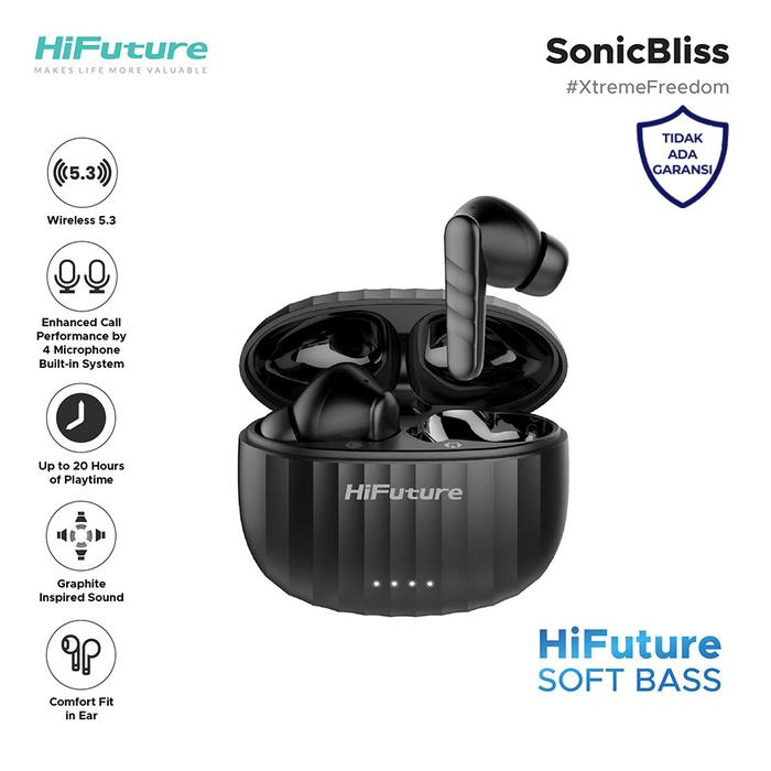 Gambar HiFuture True Wireless SonicBliss - Hitam dari HiFuture Indonesia OS undefined Tokopedia
