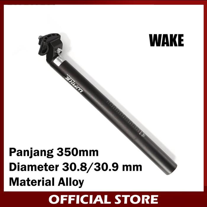 Gambar Wake Seatpost 30.8 30.9 x 350 mm Alloy Tiang Sadel Sepeda Hitam dari vesantra undefined Tokopedia