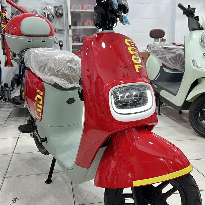 Gambar SELIS GEMINI SEPEDA LISTRIK MODEL MOTOR TERBARU - Merah dari Aneka Bike Cikampek undefined Tokopedia