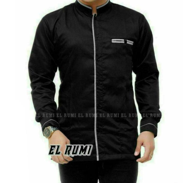 Gambar Koko Warna Putih Terbaru Koko Putih Lengan Panjang Baju Koko Putih - Hitam, XL dari Grosir Kemeja Koko undefined Tokopedia