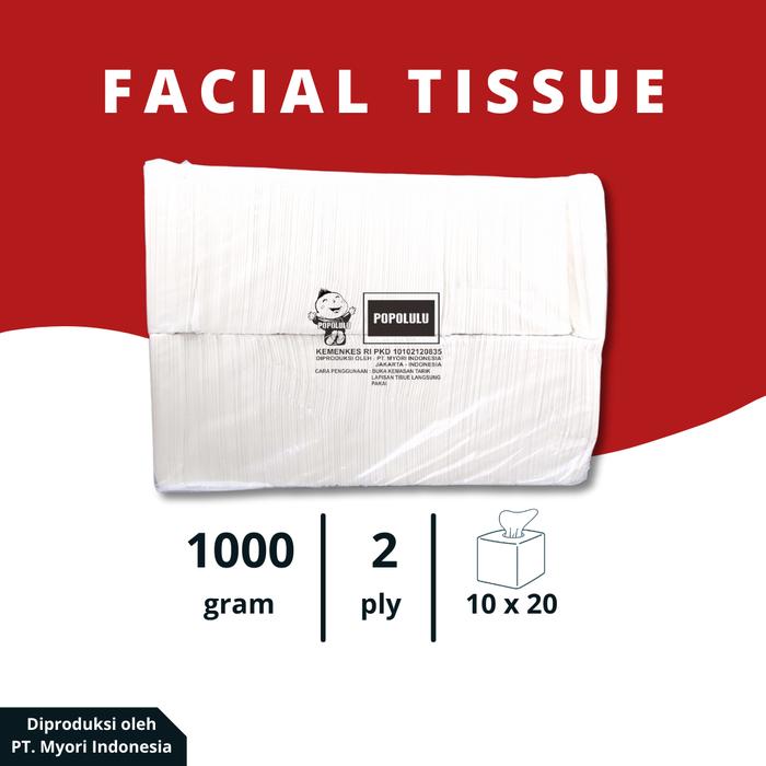 Gambar Tissue 1000gr / 1kg POPOLULU Facial Tissue - 10 x 20 dari PROPACK ID undefined Tokopedia
