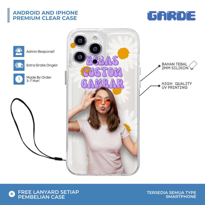 Gambar CUSTOM CASE PREMIUM CLEAR SOFTCASE TRANSPARAN HIGH QUALITY CASING HP IPHONE SAMSUNG XIAOMI POCO XR SE 11 12 13 14 15 PRO MAX PLUS SALE BY GARDE - Chat Admin, iPhone dari Garde Casestore undefined Tokopedia