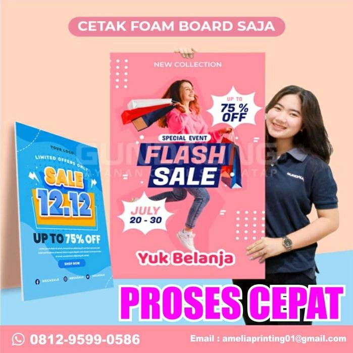 Gambar Cetak Poster Tripod Foamboard Polyfoam (Tanpa Kaki Tripod) - A2 dari Amelia Printshop undefined Tokopedia