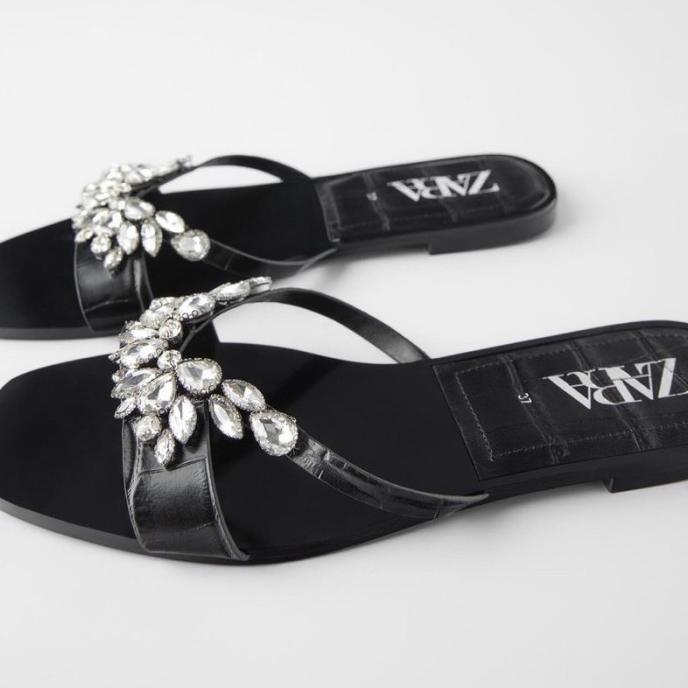Gambar Ori || Sandal Zara Flat Wanita Branded Original Import Terbaru Zr 411 - Black, 35 dari Jaya Jakarta_NEW undefined Tokopedia