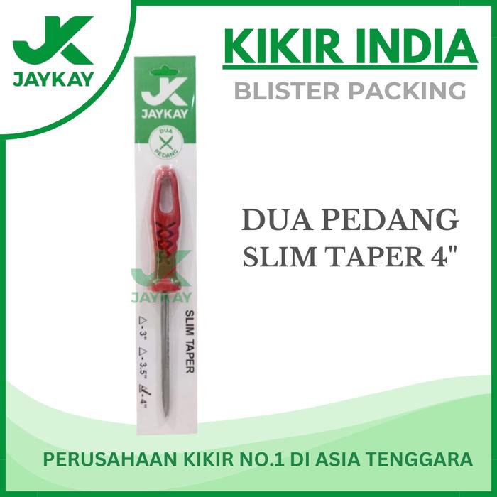 Gambar Kikir India Dua Pedang Blister Premium Slim Taper dengan Handle ukuran 3"| 3.5"| 4"| 5"| 6" dari PT JAYKAY FILES INDONESIA undefined Tokopedia
