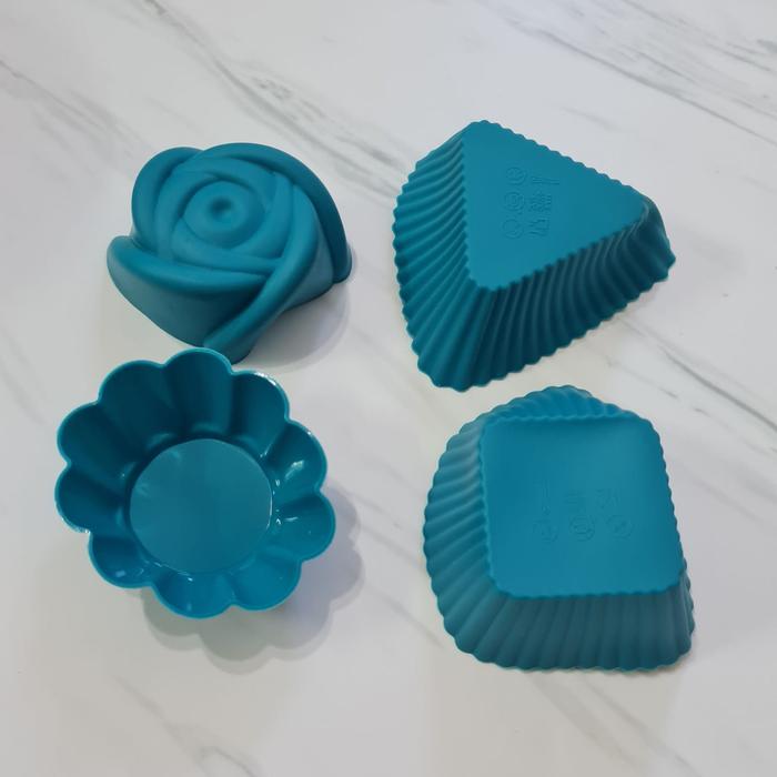 Gambar set 17pcs silicone pudding mold baking set whisk spatula pastry set - cetakan cup dari etc shopline undefined Tokopedia