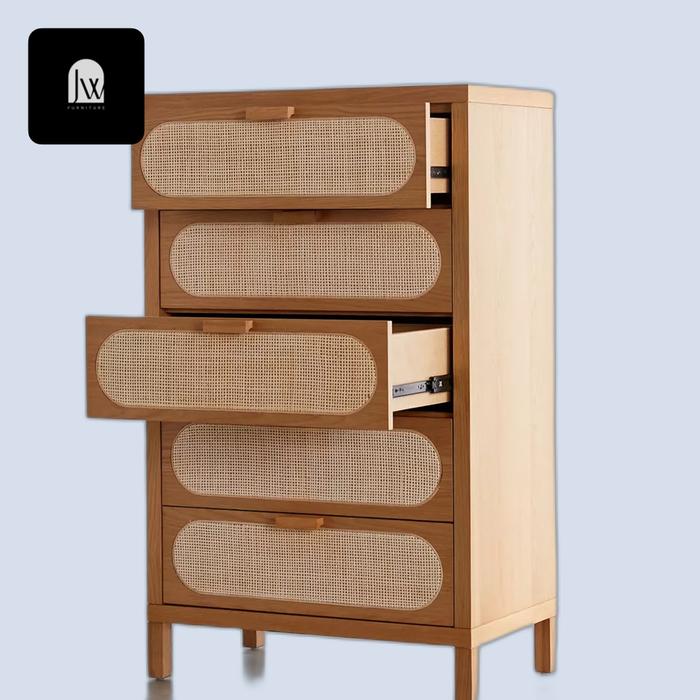 Gambar LEMARI KABINET ROTAN LACI - MENTAH dari JW FURNITURE JEPARA undefined Tokopedia