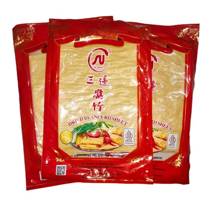 Gambar Kulit Kembang Tahu Kering Beancurd Lebar Lembaran SU Brand 100 Gr dari Sahabat Pangan undefined Tokopedia