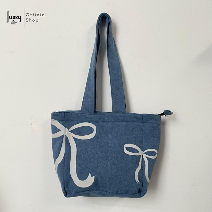 Gambar Fassystore Mini Shoulder Bag Wanita Denim Pita - Light Blue dari Fassystore undefined Tokopedia