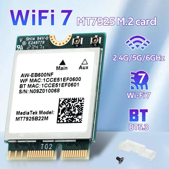 Gambar Wifi 7 Card Wireless Mediatek MT7925 802.11 BE Bluetooth 5.3 NGFF M2 2230 7925 dari Interface Master Indonesia undefined Tokopedia