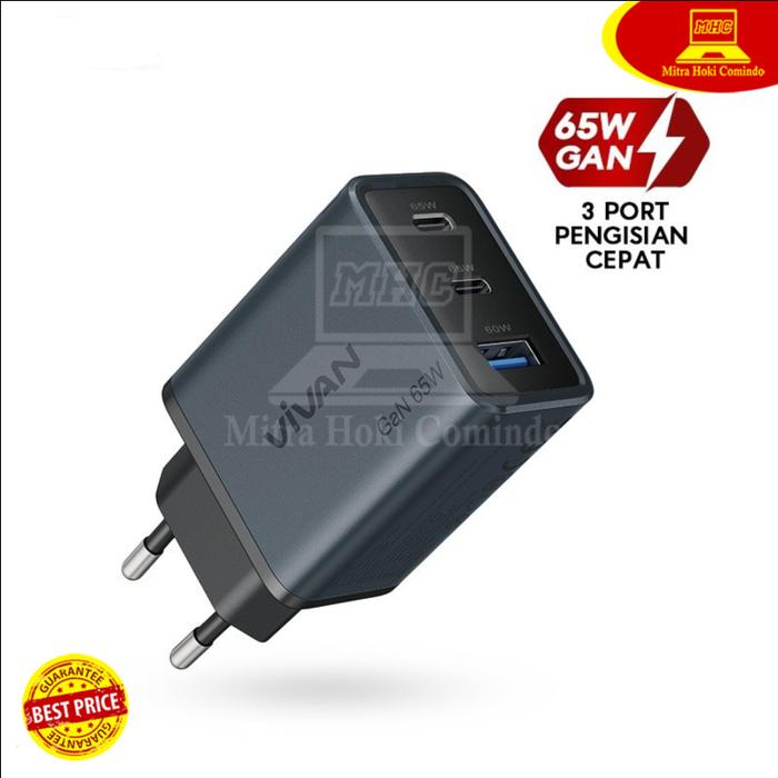 Jual ADAPTOR CHARGER FAST CHARGING Vivan GaN07 OUTPUT USB-A USB