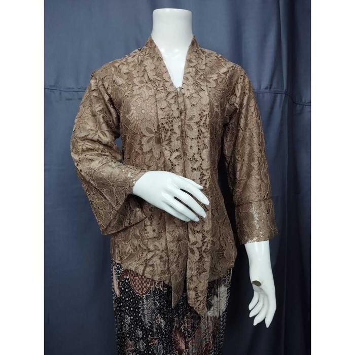 Gambar Atasan Kebaya Modern Floy Brokat Mocca Pilihan Warna - Sage, M dari Toko Kebaya Nusantara undefined 3 Tokopedia