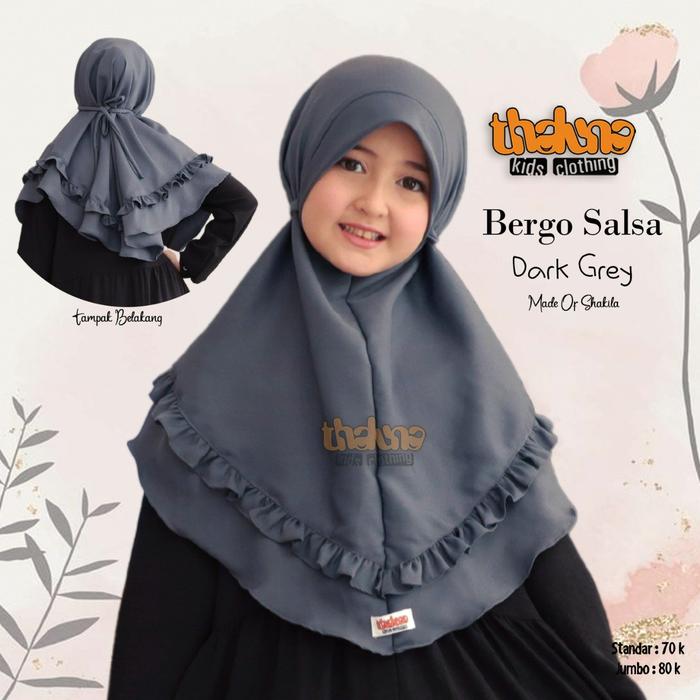 Gambar Jilbab Hijab Sekolah Anak Jilbab Anak Thaluna Kids Bergo Salsa - Dark Grey, Standard dari Griya Muslim Amanah 2 undefined Tokopedia
