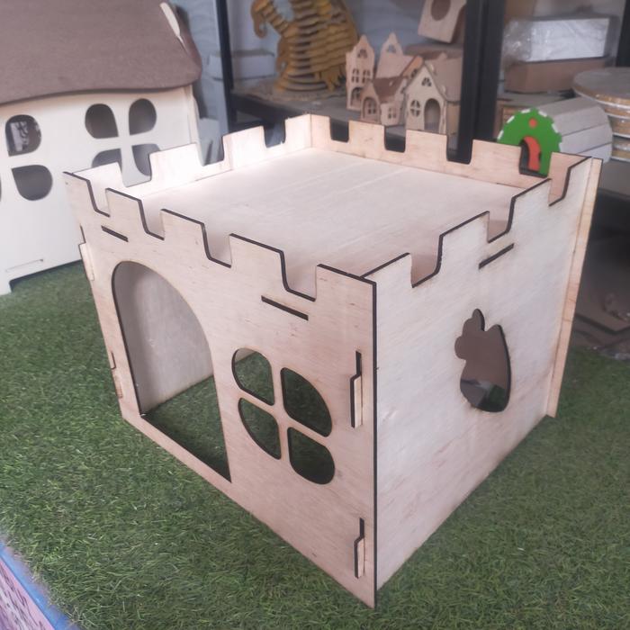 Gambar Rumah kandang istana kelinci kucing rabbit castle kayu murah - castle aja, wortel kelinci dari 3D Woodcraft Bandung undefined Tokopedia