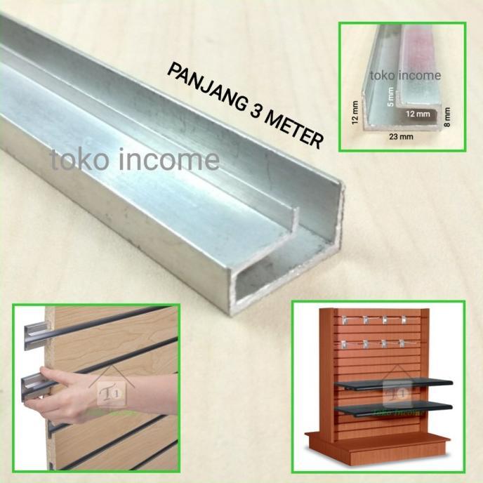 Gambar Rel Slide Wall / List Ambalan Rak / List Sliding Wall - 1,5 METER dari zaniastore21 undefined Tokopedia