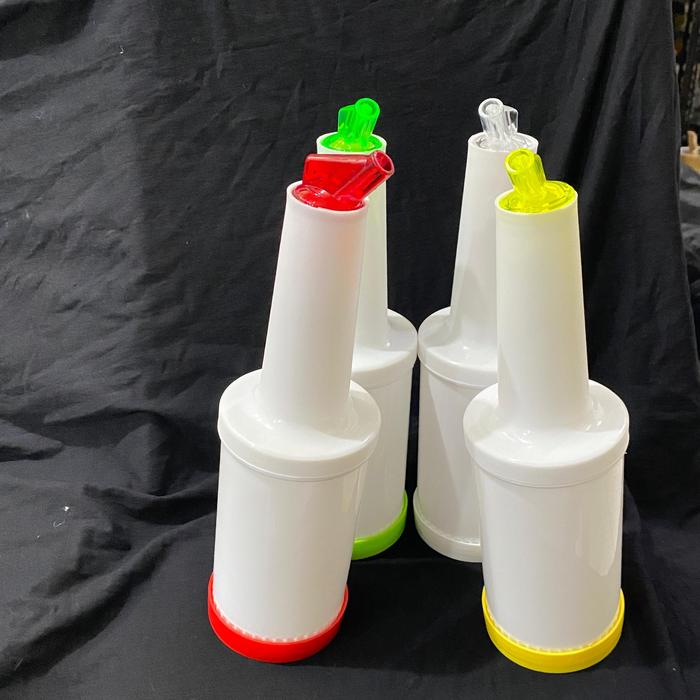 Gambar KUALITAS LEBIH TEBAL!! botol store and pour 1 liter botol sirup 1 liter 4warna botol sirup botol bar  sirup jar bar container - Kuning dari GIA Warehouse undefined Tokopedia