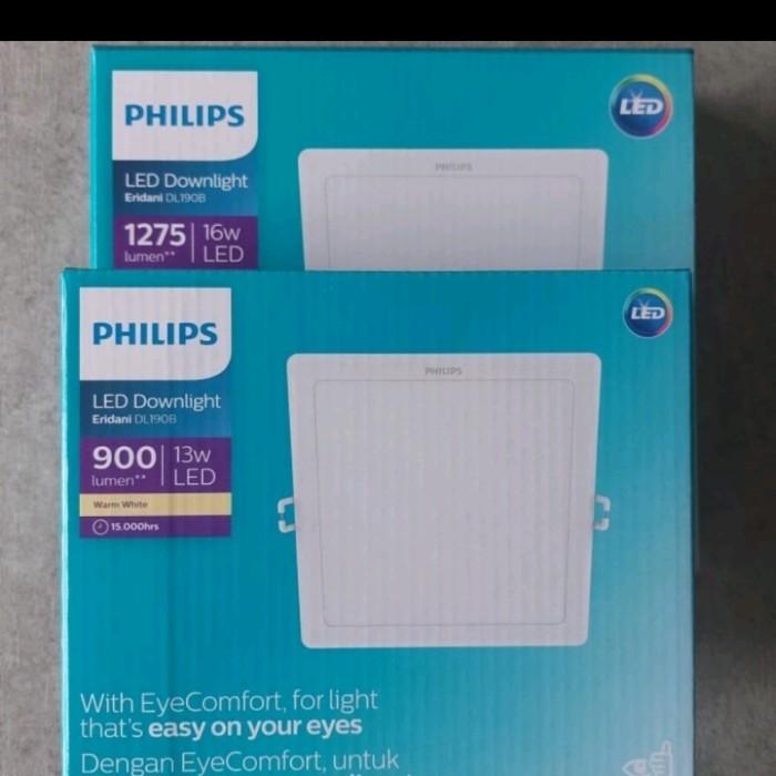 Gambar lampu downlight led panel philips eridani kotak square 9w 13w 16w inbow tanam plafon recessed 9 13 16 watt DL190B DL 190 B - DL190 KOTAK 13W, ERIDANI NATURAL dari central led lighting undefined Tokopedia