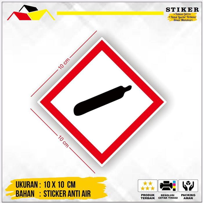 Gambar Stiker Label Tanda Simbol Limbah B3 Tabung Gas Bertekanan - 10 x 10 cm dari ABADI BERKAH JAKARTA undefined 4 Tokopedia