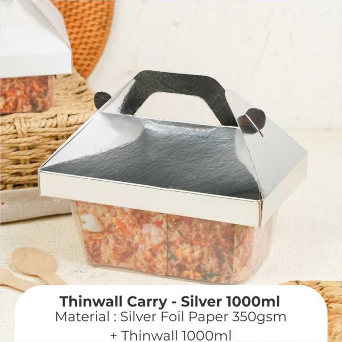 Gambar Kotak Makan Take Away Lunch Box Handle Takeaway Thinwall Rectangle 1000ml - white 1000ml dari shinning starr undefined 4 Tokopedia