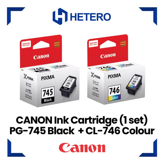 Gambar CANON PG-745 Black + CL-746 Colour  ( 1 set ) Ink Cartridge untuk printer canon PIXMA iP2870S / MG2570S / TR4570S / TR4670S / TS207 / TS307 dari HETERO RETAIL undefined Tokopedia