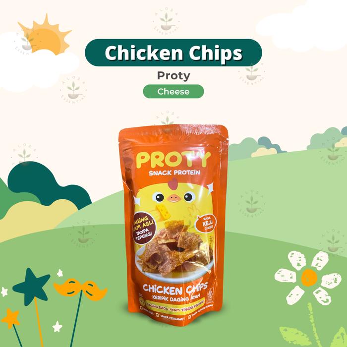 Gambar PROTY Chicken Chips - Keripik Daging Ayam Krispi - Snack Cemilan Protein Sehat 18 gr - Non MSG, pengawet, pewarna - Cheese dari Alora Essential undefined Tokopedia