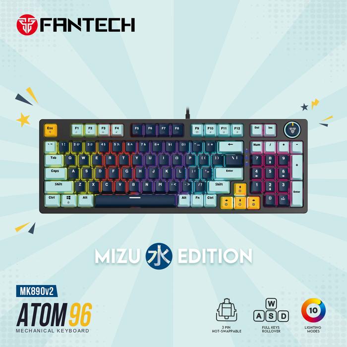 Gambar Fantech Keyboard Gaming ATOM 96 MK890v2 MK890 v2 Mizu Edition Mechanical 96% - Navy Blue, Blue Switch dari Super Laris IT undefined Tokopedia