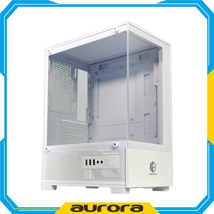 Gambar CUBE GAMING SANG Black White MATX M-ATX ITX Casing PC Computer Komputer Tempered Glass Dust Filter PSU Cover Putih Hitam Gaming Case - Putih dari AuroraComp undefined Tokopedia