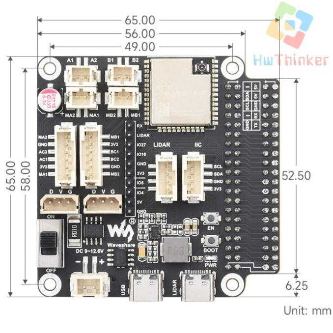 Gambar WAVESHARE ESP32 GENERAL DRIVER BOARD FOR ROBOTS FOR RASPBERRY PI HAT - Modul dari Fujistorem undefined Tokopedia