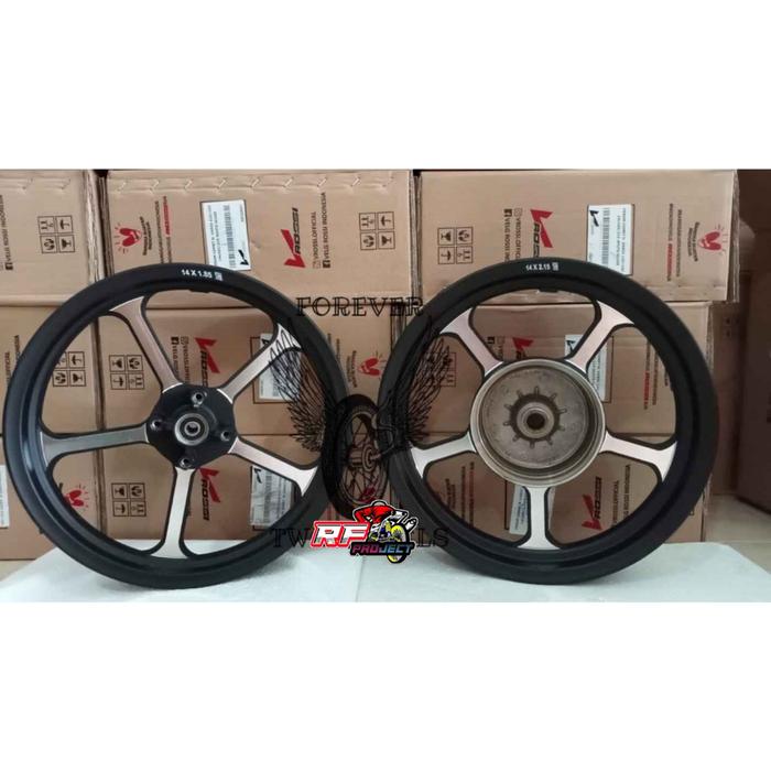 Gambar Velg Racing V Rossi Halley 185/215x14 - Vario 110 | Beat | Scoopy | Genio - Original - Hitam, beat dari RA PROJECT1 undefined Tokopedia