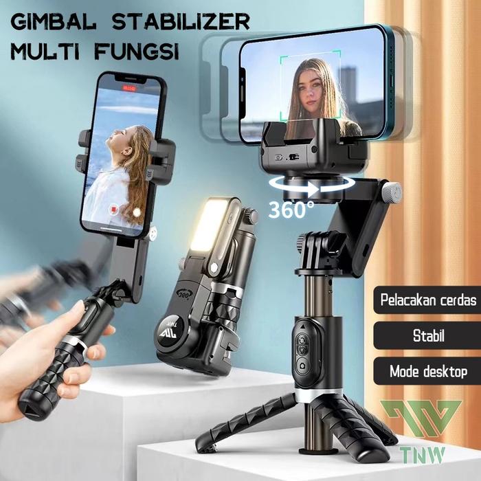 Gambar Gimbal Stabilizer Handphone TNW-Q18 Gimbal Stabilizer Hp Stabilizer Tongsis Hp Bluetooth Tripod - Gimbal  dari Techinesia undefined Tokopedia