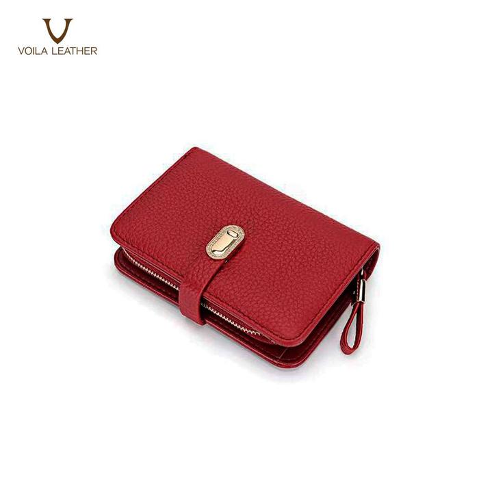 Gambar Dompet Wanita Kulit Asli 2 fold Voila Carissa - Red dari Voila Leather Kota Administrasi Jakarta Pusat Tokopedia