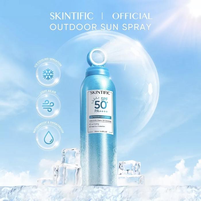 Gambar SKINTIFIC - Outdoor Sunscreen Spray SPF 50+ PA++++ 250ml | UV Mist Tone Up Sun Shield Sunscreen Whitening Glowing BPOM Barrier Anti-Aging Brightening Whitening Mencerahkan Wajah Melindungi Kulit dari Sinar UVA UVB with UVA/UVB Filter&5X Ceramide dari SelantrisStore undefined Tokopedia