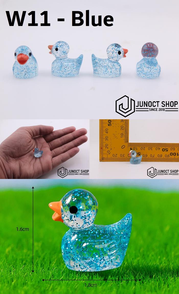 Gambar Miniatur Bebek Glitter Transparan Resin Aksesoris Dekorasi Kerajinan Meja Kerja Dashboard Lucu Pajangan Serbaguna - W11-Blue dari Junoct Shop undefined Tokopedia