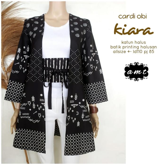 Gambar Long Cardi Plus Obi Kimora - Hitam dari Omah Batik Ku undefined Tokopedia