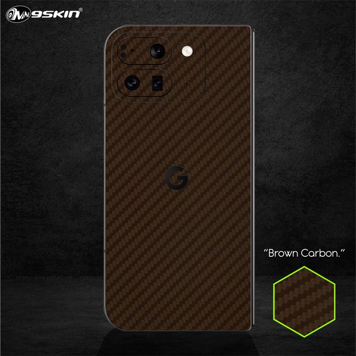 Gambar 9skin Google Pixel 9 Pro Fold Back Case Skin Custom Carbon Leather Special Texture - Brown Carbon, Full Sides dari 9SKIN Premium undefined Tokopedia