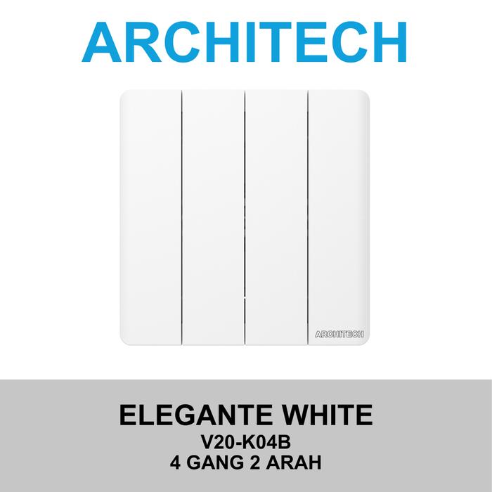 Gambar SAKLAR LISTRIK / SAKELAR LAMPU ARCHITECH ELEGANTE V20 / saklar mewah / saklar modern / SAKLAR WHITE SERIES NEW 2.1 - 4 GANG 2 ARAH dari ARCHITECH INDONESIA undefined Tokopedia
