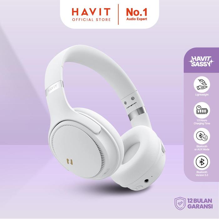 Gambar Havit H630BT PRO ANC Wireless Headphones Dual Device Connection - Putih dari Havit Indonesia Official Store undefined Tokopedia