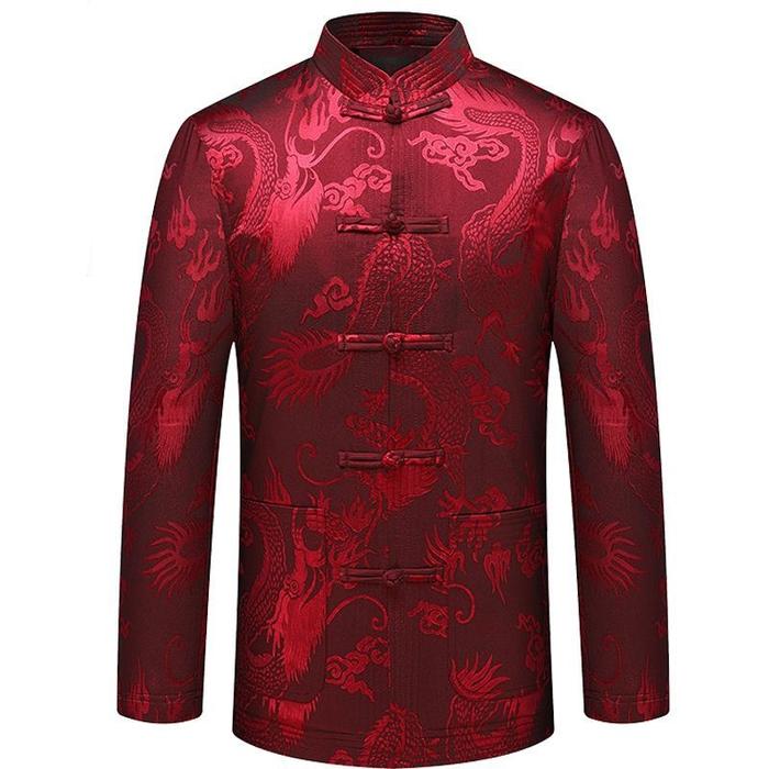 Gambar GS-61 no.170-195 Atasan jas changsan pria cheongsam pria motif naga - Merah, 185 dari hanshqshop undefined Tokopedia