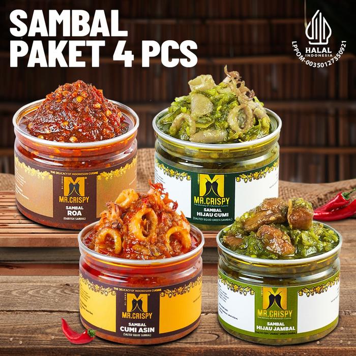 Gambar Paket Sambal Mr.Crispy/Paket Sambal 4 Pcs - CA+H.JM+ROA+HC dari MR CRISPY OFFICIAL undefined Tokopedia