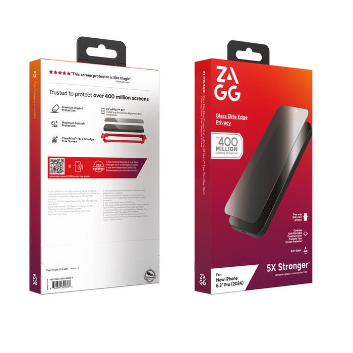Gambar ZAGG Tempered Glass Elite Privacy iPhone 16 Pro Max / 16 Pro - Screen Protector - Privacy AntiSpy, iPhone 16ProMax dari Primegad Official undefined Tokopedia
