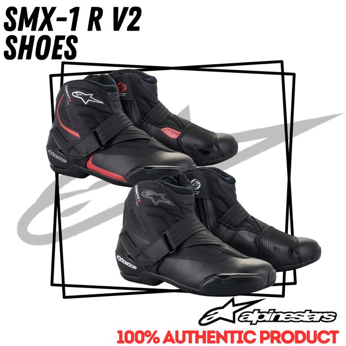 Sepatu Smx 1r Vented Jual ALPINESTARS SMX-1 R V2 SHOES Black Red