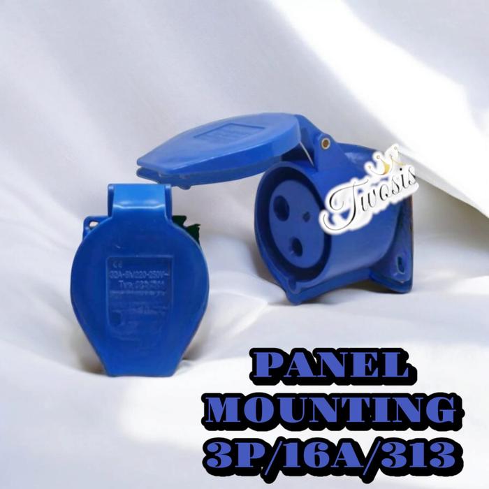 Gambar Panel Mounting Electric Industrial Socket  3pin 4pin 5pin Waterproof IP44 - 3pin-16a(313) dari TWO TWOSIS undefined Tokopedia