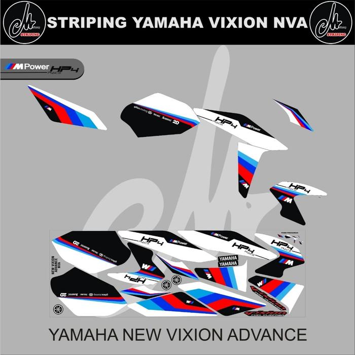 Gambar Striping Vixion Nva Motip Hp4 / Sticker List Body Motor Yamaha New Vixion Advance - Putih dari MubaroqSTRIPING undefined Tokopedia