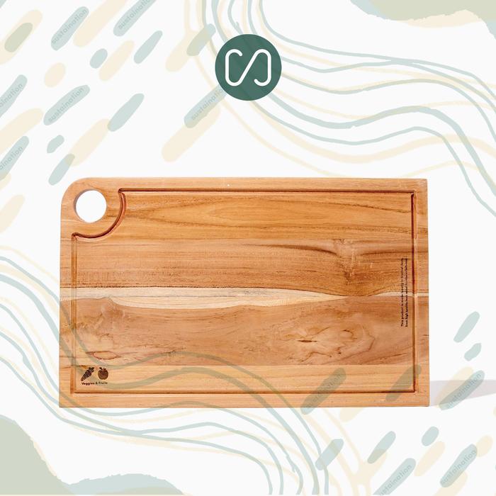 Gambar Sustaination Talenan Kayu Jati Premium EDGE LINE Dua Sisi - Persegi dari Sustaination undefined Tokopedia