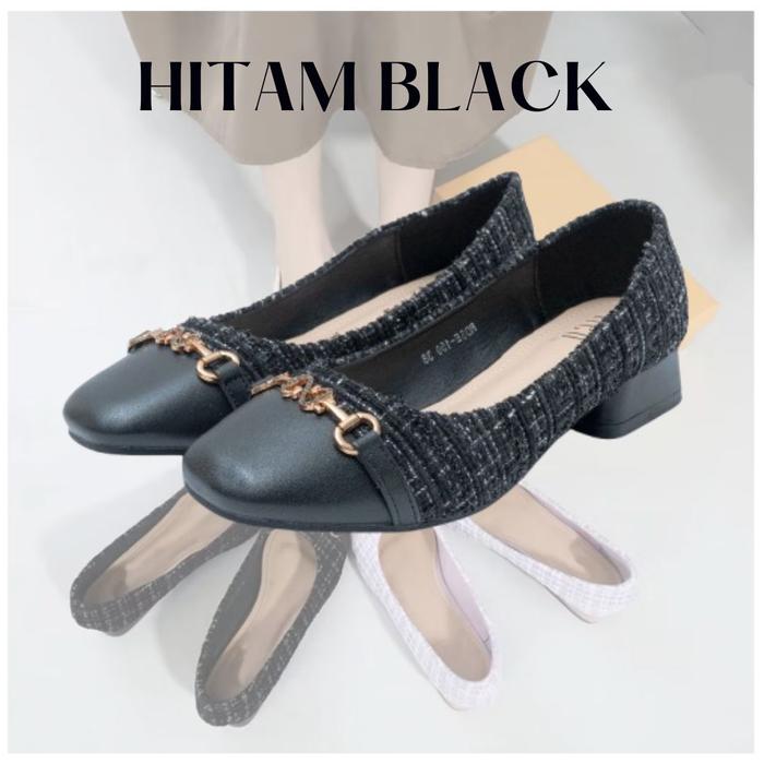 Gambar Sepatu Kerja Wanita Exclusive Import High Heels 3 cm Luxury Rosefelt - BLACK, 36 dari FASHION SHOW INDONESIA undefined Tokopedia