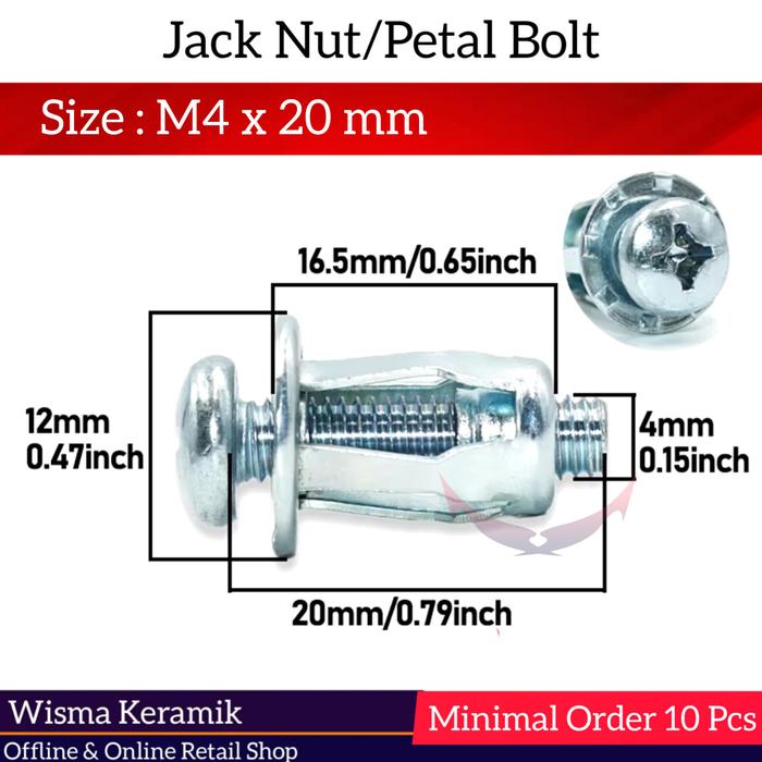 Jual 10pcs Jack Nut, rivet Plate metal mur baut sekrup fisher, Rivet ...